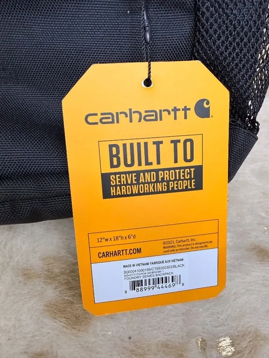 NWT Carhartt Foundry Series Backpack Dark Gray 18x12x6 Rain Defender - Picture 7 of 8